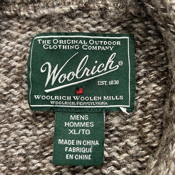 Woolrich  Eco Rich Woodward Half Zip Wool Sweater in Hazelnut Size XL - Picture 15 of 15